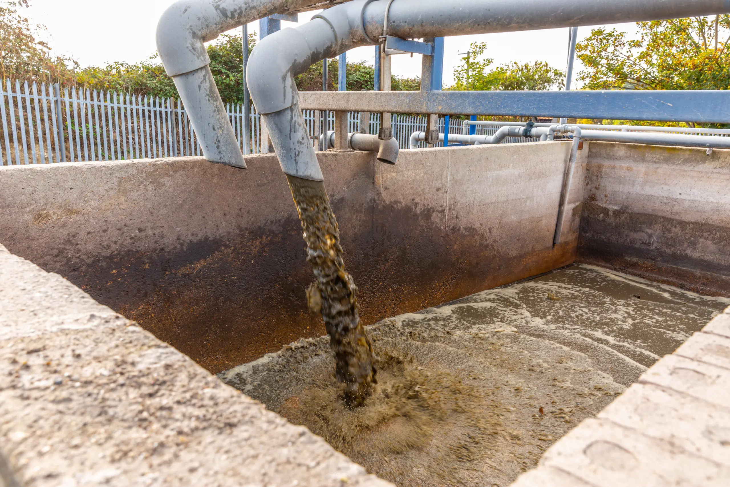 Sewage arriving at our treatment plant
