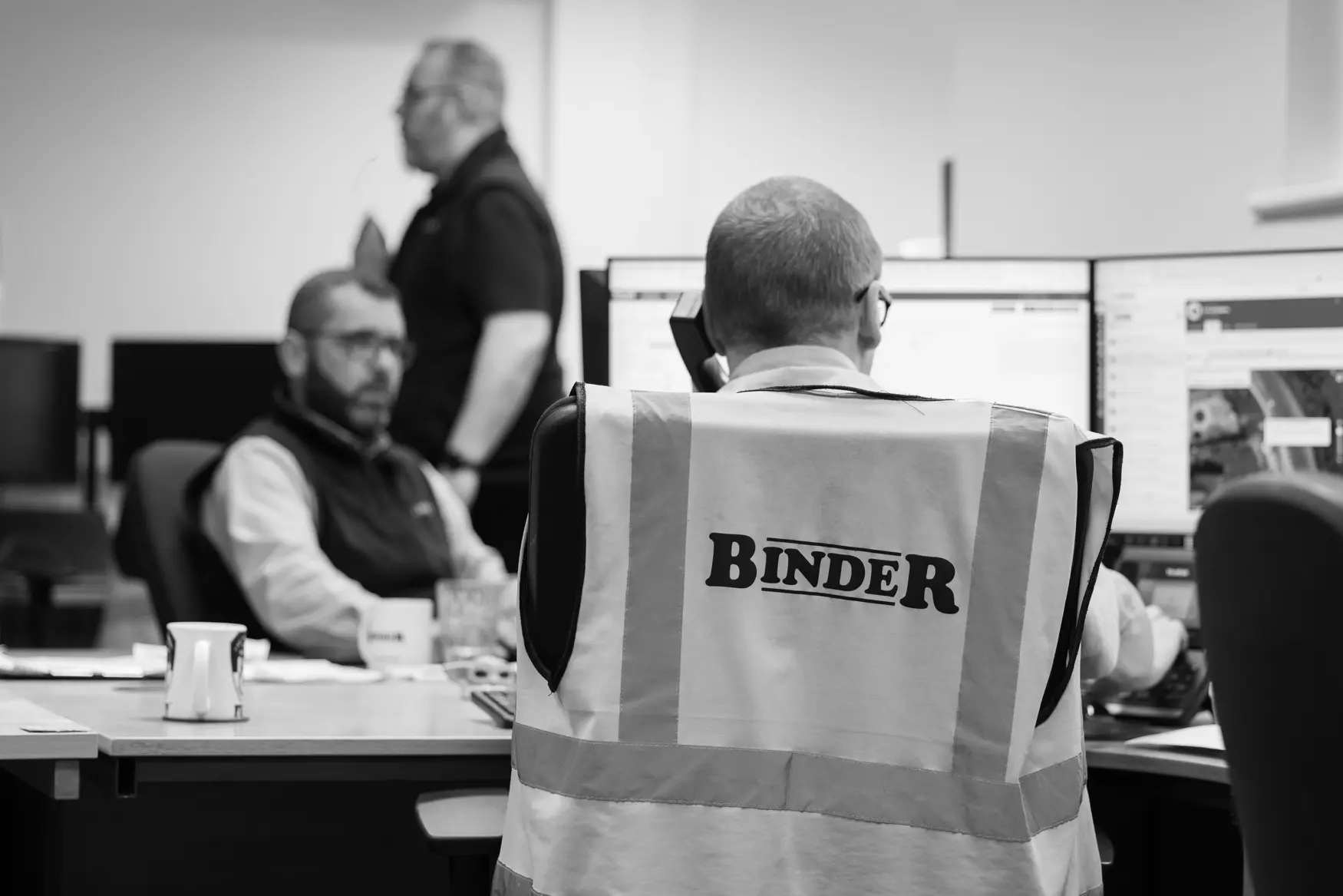 Binder office team black and white