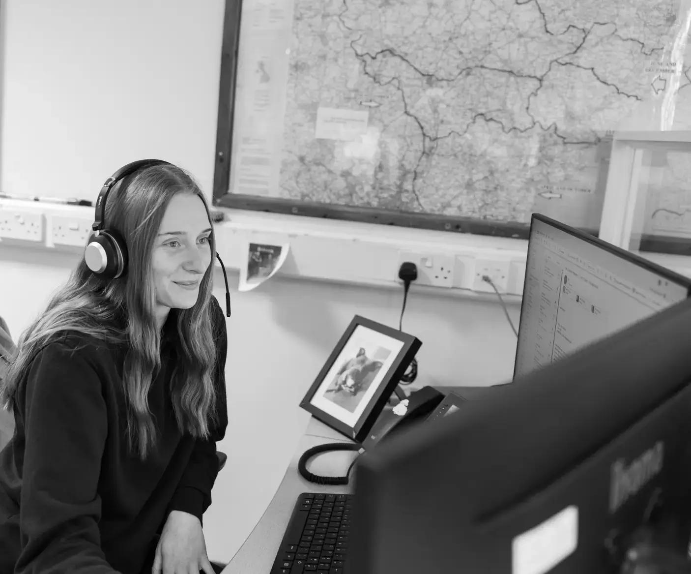 Team member on the phone in the office