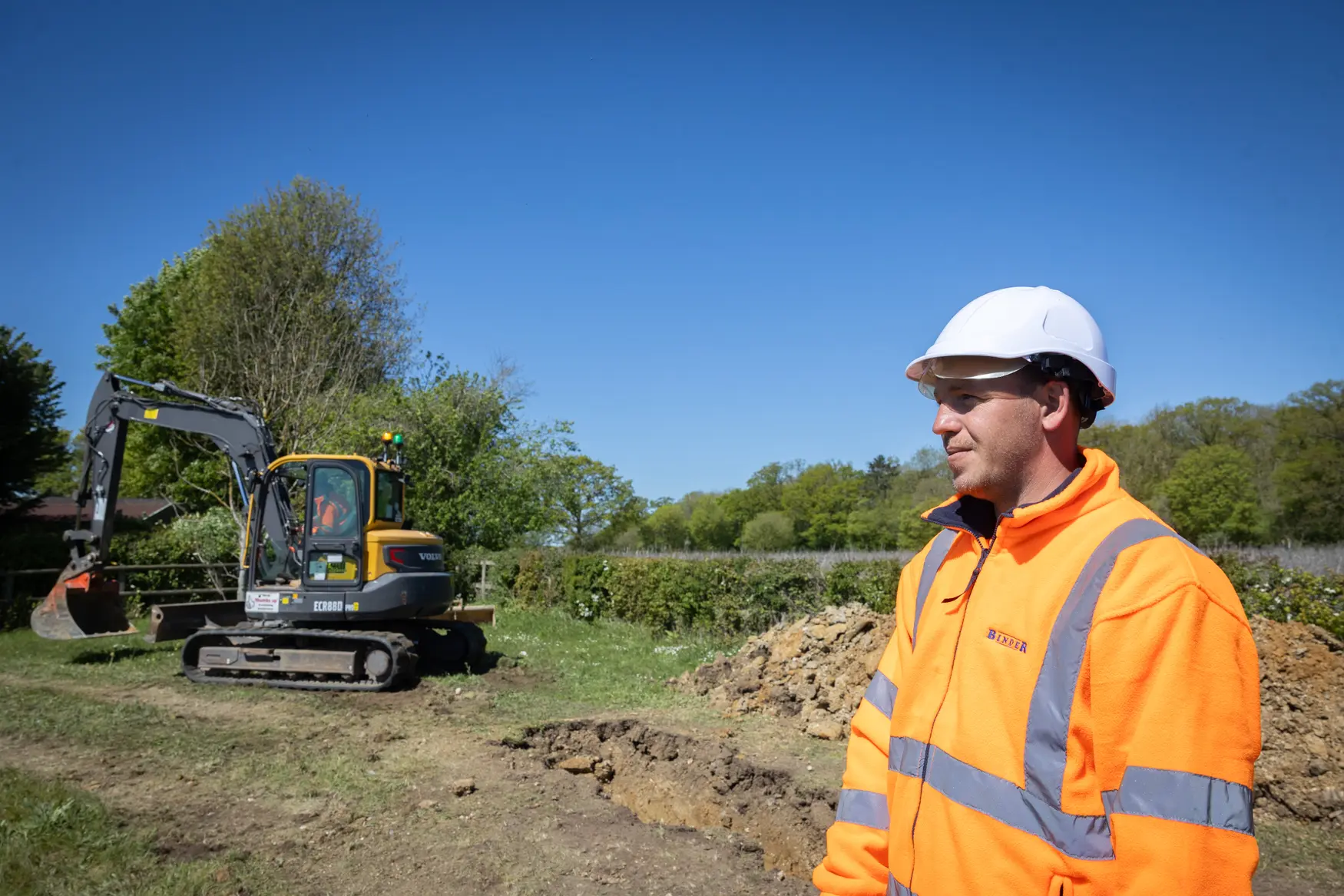 Team member on site outside installation project